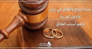 نسبة الزواج والطلاق في إيران والدول العربية وأهم أسباب الطلاق