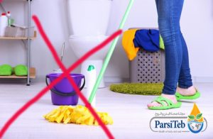 تنظيف البيت خلال الحمل- عدم قيام المرأة الحامل بالكنس والغسل
